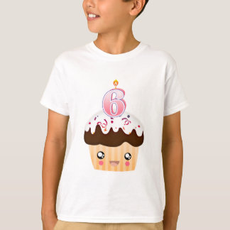 6 år muffin T - rosa T-shirt