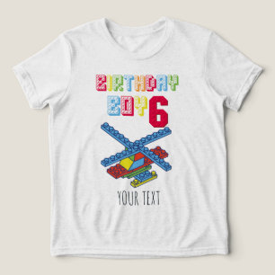 6-årig Byggnad Block Personlig Birthday T Shirt