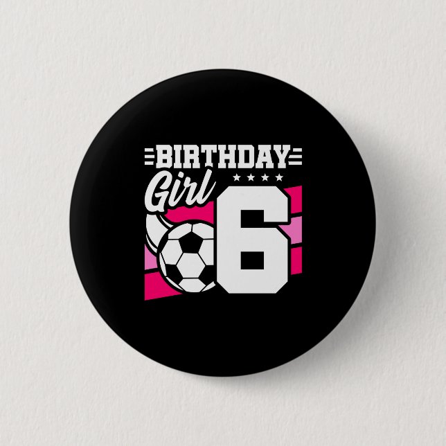 6 Årig Fotboll Födelsedagsfest 6-års Födelsedag Tj Knapp (Framsida)