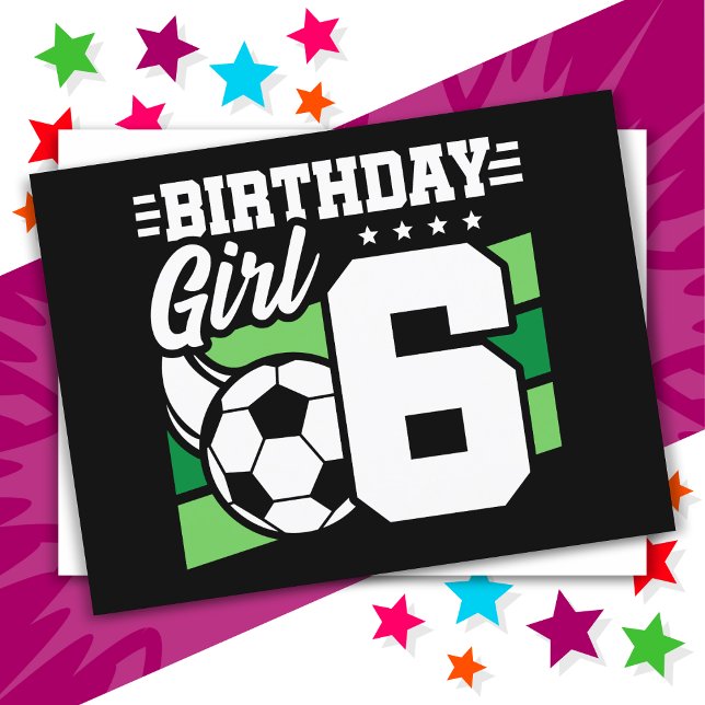 6 Årig Fotbollsfest 6-års Födelsedagsfirande för F Vykort (Skapare uppladdad)