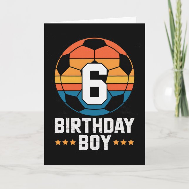 6-årig fotbollsspelare 6-årsdag för pojkar  kort (Framsida)