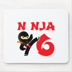 6 Årig Karate Ninja Fest Kids 6-års Födelsedags T  Musmatta