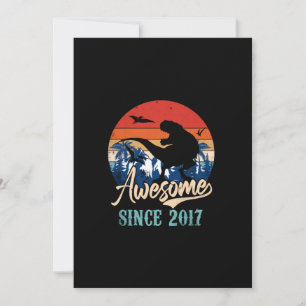 6-årig pojke Fantastisk 2017 6e Birthday Dinosaur Inbjudningar