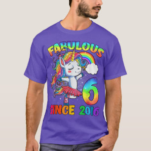 6 års 6e-födelsedag Unicorn Girl Fabulous Sin T Shirt