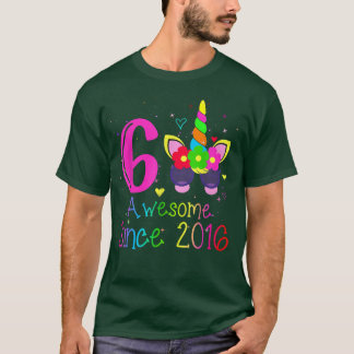 6 års ålder flickor Fantastisk sedan 2016 6e födel T Shirt