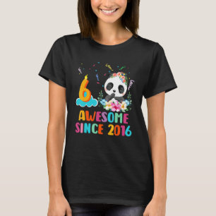 6 års Fantastisk sedan 2016 6e Birthday Panda U T Shirt