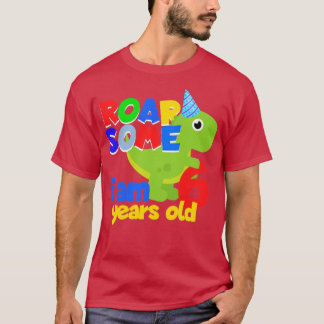 6 års födelsedag för dinosaurier t shirt
