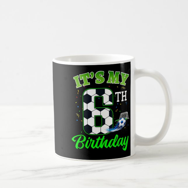 6-års födelsedag fotboll pojke flicka barn fotboll kaffemugg (Höger)