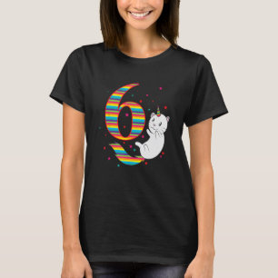6-års födelsedag Katt Enhörning sjätte födelsedage T Shirt