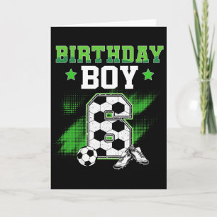 6-års födelsedags pojke fotboll 6 år gammal sport  kort