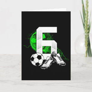 6-års födelsedags pojke fotbollsspelare fotll 6 år kort