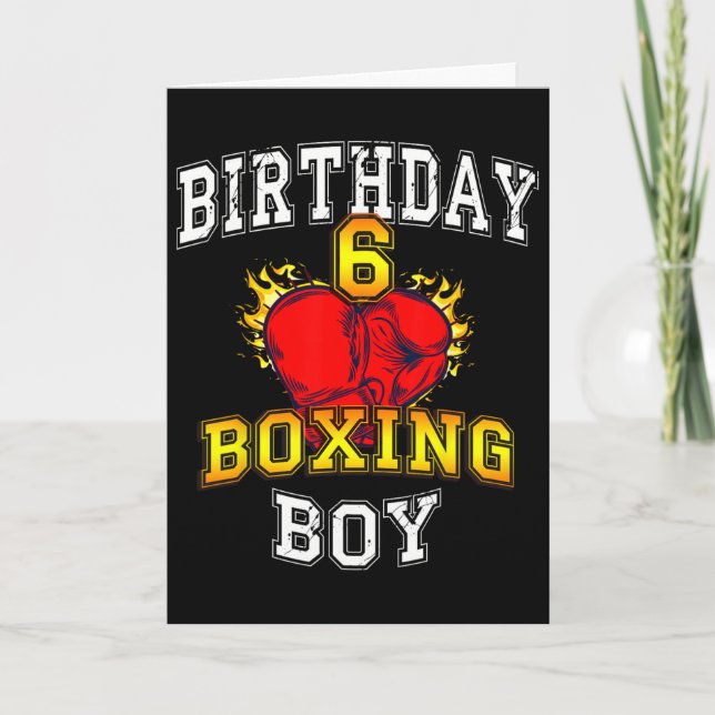 6-års födelsedags tröja för pojke - Boxning 6 år g Kort (Framsida)