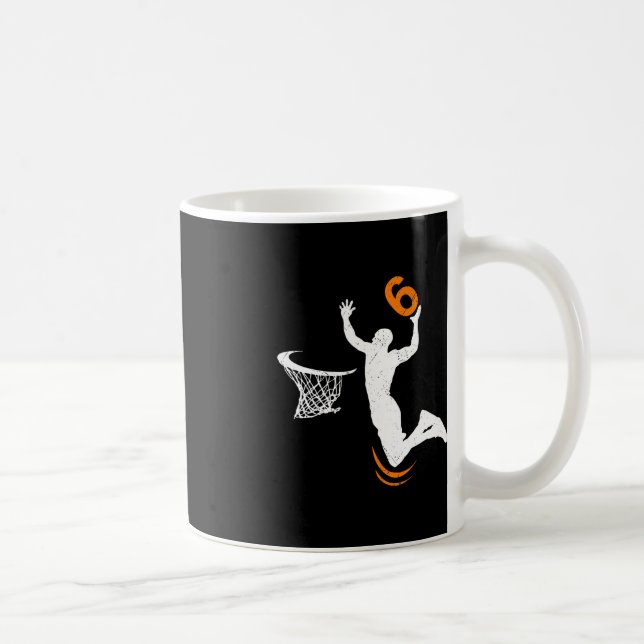6 års gamla Födelsedagsfester i Basketball Dunk 6e Kaffemugg (Höger)
