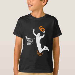 6 års gamla Födelsedagsfester i Basketball Dunk 6e T Shirt
