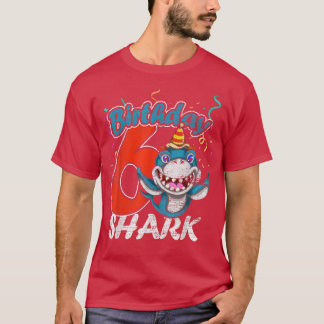 6 års gamla födelsedagsgåvor för haj 6 födelsedags t shirt