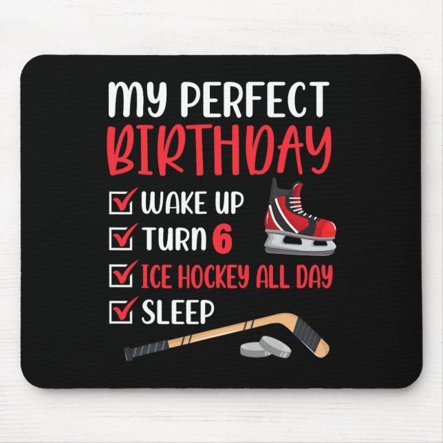 6 års Gamla ishockey Födelsedagsfest 6e Boy Bday Musmatta (Framsidan)