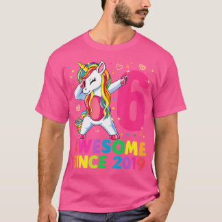6 års Gamla Unicorn Dabbing 6e Birthday Girl Unic T Shirt