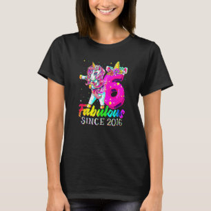 6 års Gamla Unicorn Flossing 6e Birthday Girl Uni T Shirt