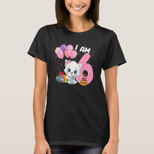 6 års gammal 6e-födelsedag Kattunge Girl Kärlek Cu T Shirt