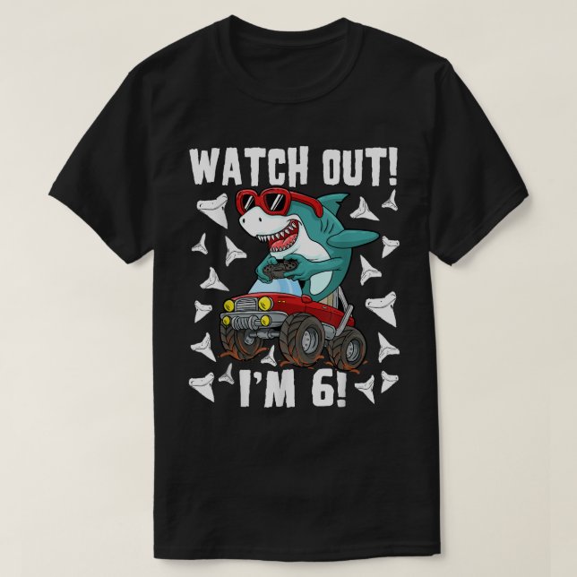 6 års gammal 6e-födelsedagskalksdagskara t shirt (Design framsida)