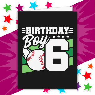 6 års gammal baskeboll Party Theme 6e Birthday Boy Kort