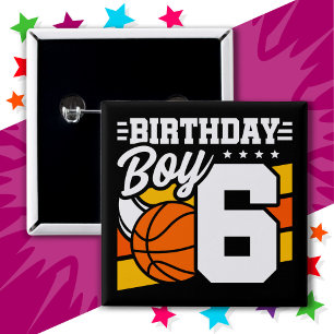 6 års gammal basketboll Party Theme 6e Birthday Bo Knapp