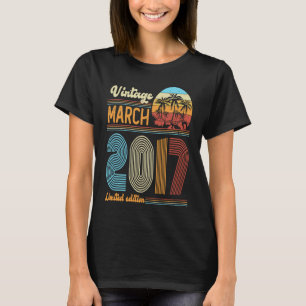 6 års gammal födelsedagsdag Vintage mars 2017 Flic T Shirt