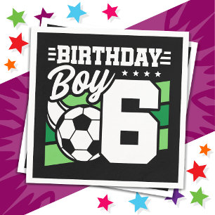 6 års gammal fotboll Party 6e födelsedag i fotboll Pappersservett