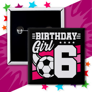 6 års gammal fotbollsflicka i Party 6e Knapp
