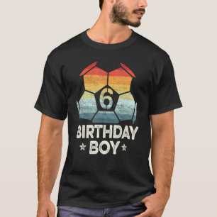 6 års gammal fotbollsspelare 6e Birthday Boy sjätt T Shirt