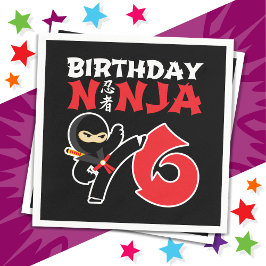 6 års gammal Karate Ninja Party Kids 6e-födelsedag Pappersservett