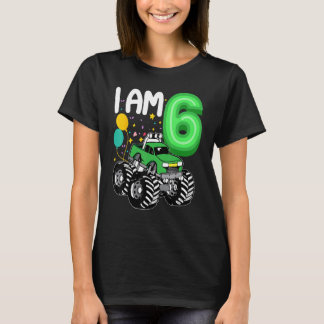 6 års gammal Kid Grönt Monster Lastbil Birthday Bo T Shirt