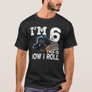 6 års gammal monster Lastbil Shirt 6e Birthday Gif T
