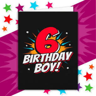 6 års gammal superhjälte Birthday Boy 6e Birthday Kort