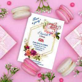 6 ÅRS GIRLS BIRTHDAY-INBJUDAN INBJUDNINGAR
