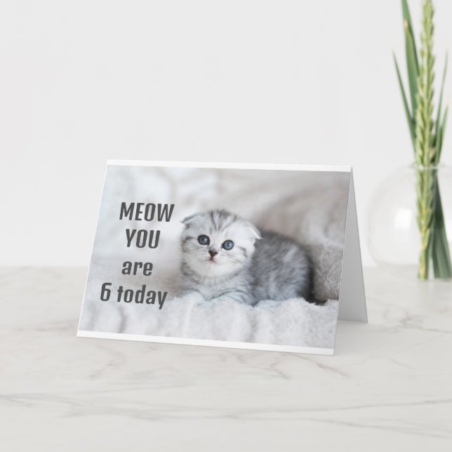 **6 ÅRS GIRL'S BIRTHDAY** KORT (Framsida)