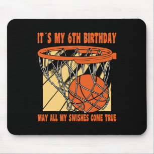 6 års Lycklig-6e-födelsedag Basketball 6e Musmatta