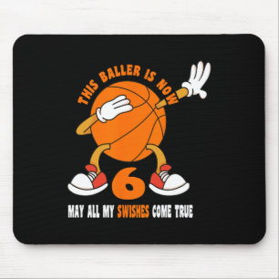 6 års Lycklig-6e-födelsedag Basketball 6e Musmatta