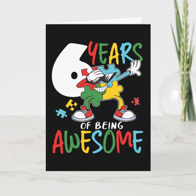 6 års medvetande om födelsedagstjocklek eller flic kort (Framsida)