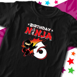 6 års Tecknad Bok Stil Ninja 6e T Shirt