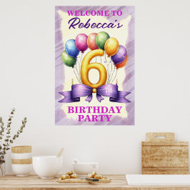 6-årsballongtema poster