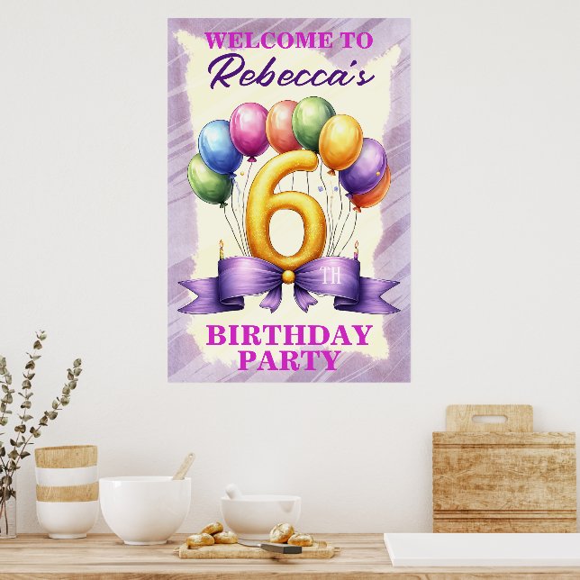 6-årsballongtema poster (Kök)