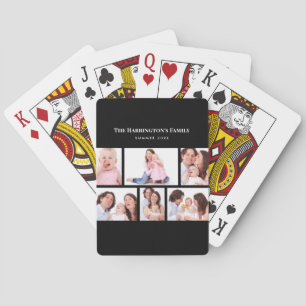 6 avsnitt Anpassningsbar Foto Simple Elegant Black Casinokort