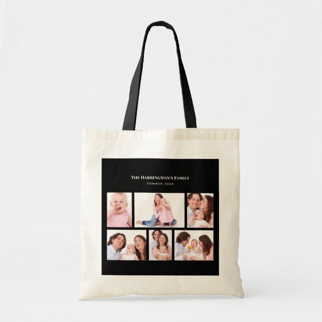 6 avsnitt Anpassningsbar Foto Simple Elegant Black Tygkasse (Framsidan)