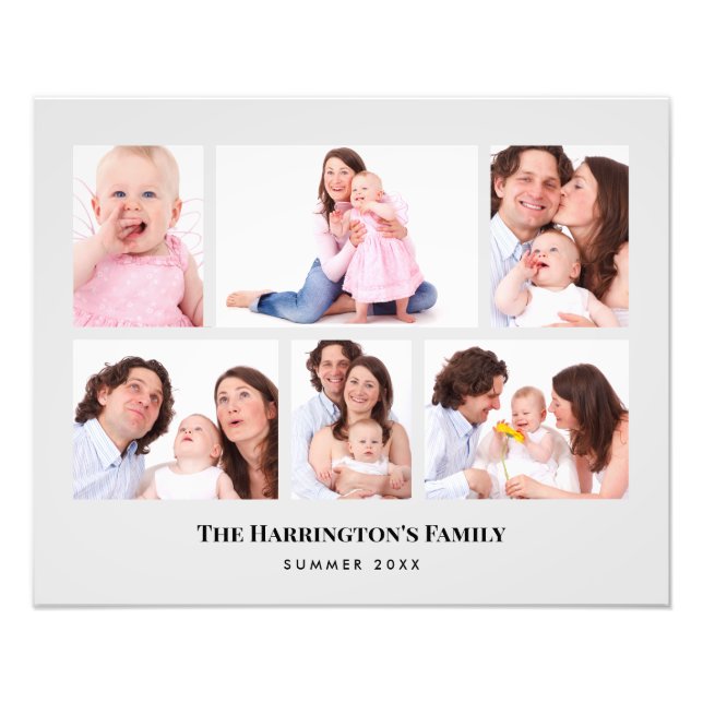 6 Avsnitt Anpassningsbar Fotominimalistiskt Grått  Fototryck (Framsidan)