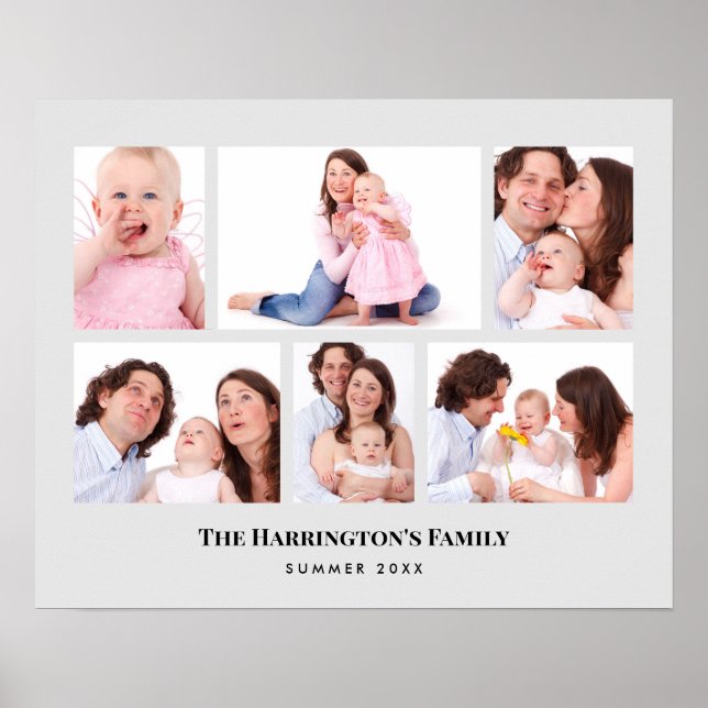 6 Avsnitt Anpassningsbar Fotominimalistiskt Grått  Poster (Framsidan)