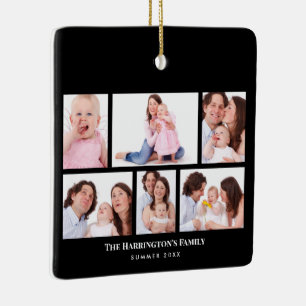 6 Avsnitt Anpassningsbar Photo Elegant Black Ramar Julgransprydnad Keramik