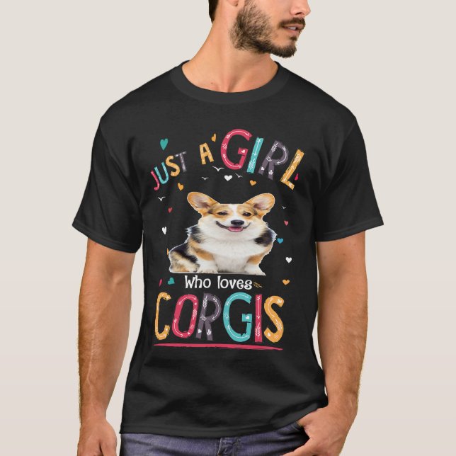 6 Bara en tjej som älskar Corgi T Shirt (Framsida)