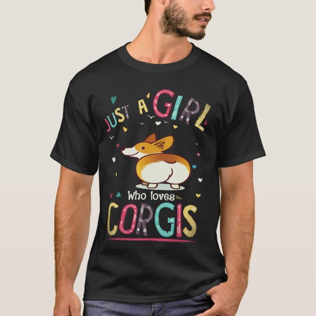 6 Bara en tjej som älskar Corgi T Shirt (Framsida)