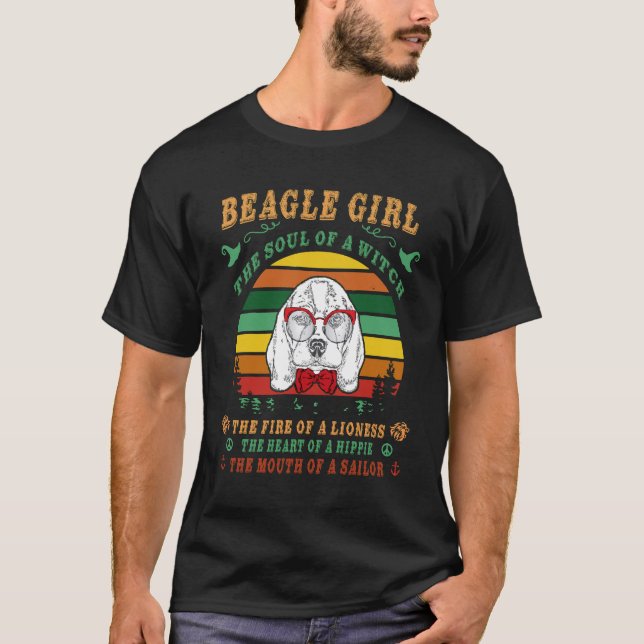 6 Beagle Flicka - själen - Elden - Hjärtat - T Shirt (Framsida)